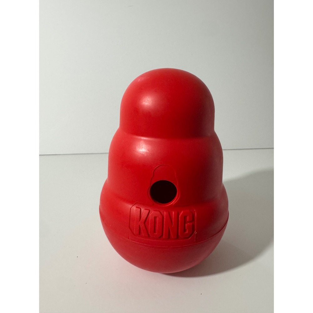 KONG Wobbler Treat Dispensing Dog Toy Large Red Excellent Weighted Base Feeder